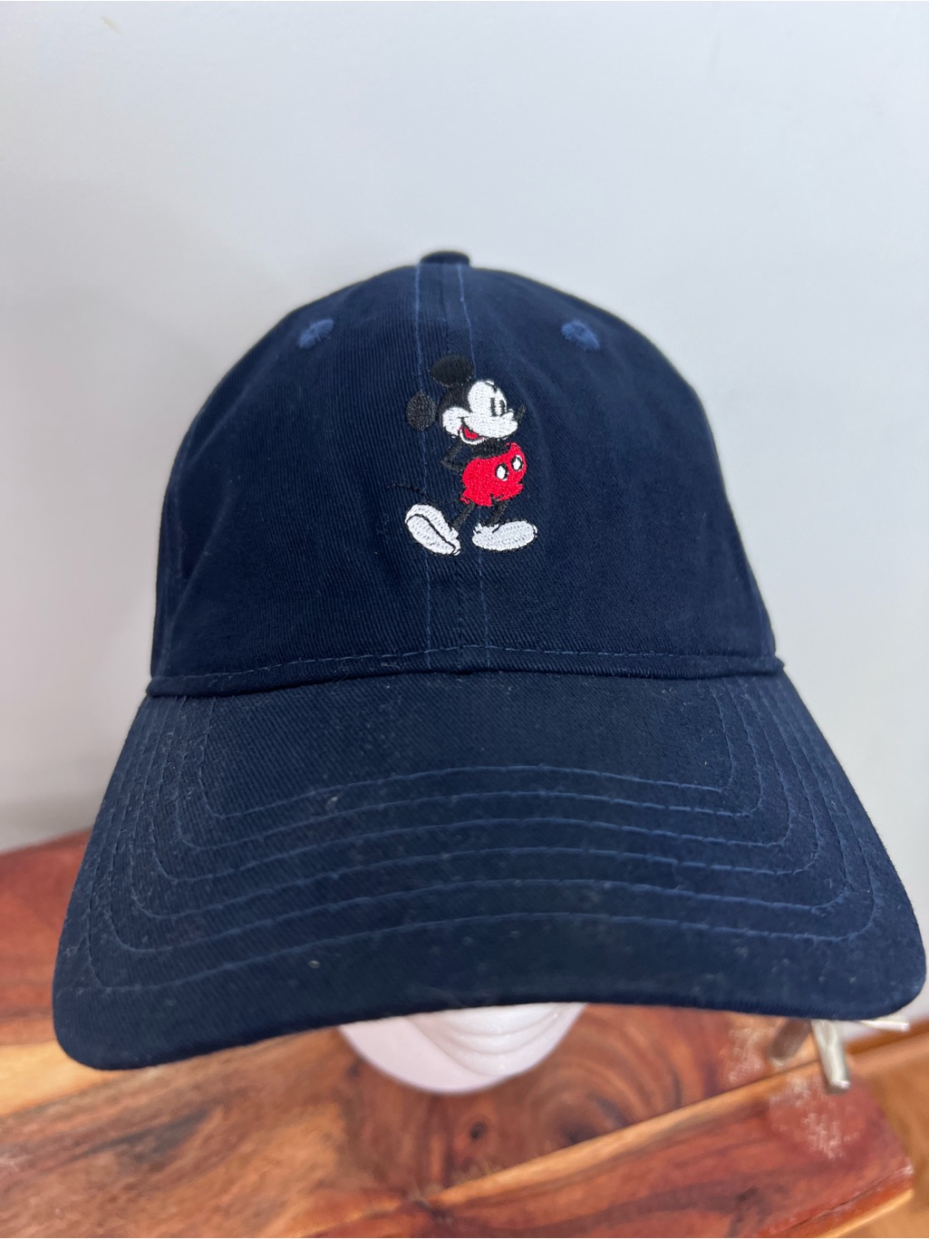 Disney Mickey Mouse Embroidered Adjustable Baseball Cap Hat In Navy Unisex